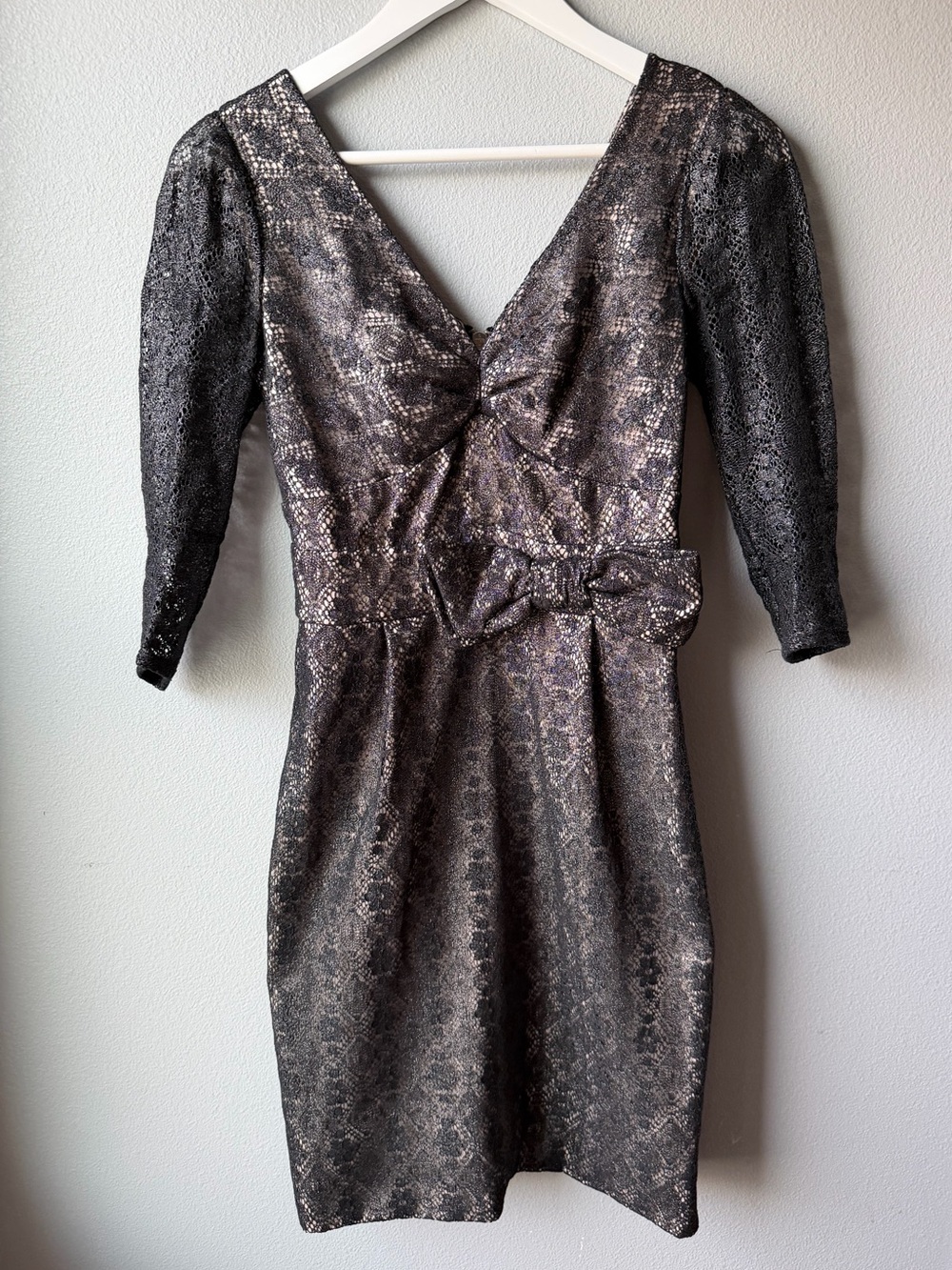 Marc by Marc Jacobs black lace 3/4 sleeve mini dress size 0